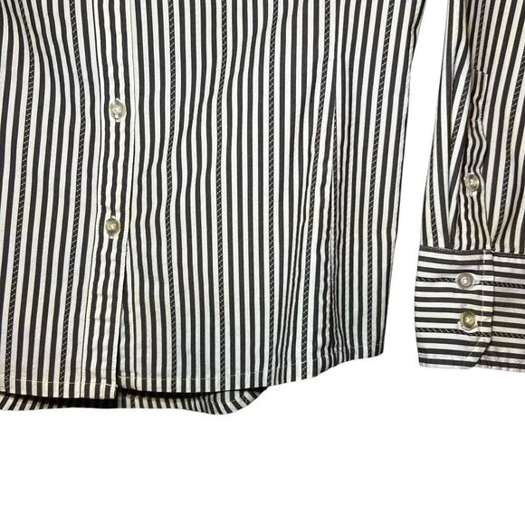 CAbi #636 Gray and White Pinstripe Button
Front Blouse Small - Picture 3 of 9